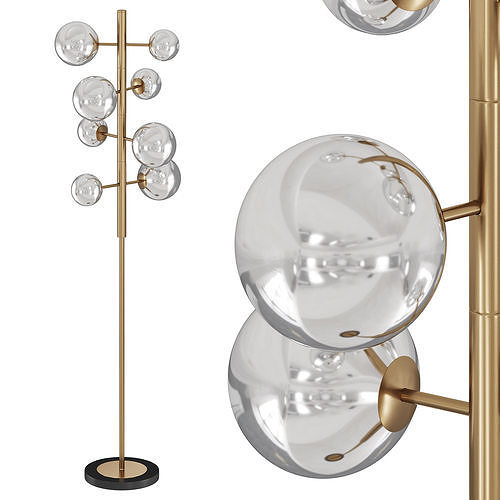 argento clear glass floor lamp by luxdeco   3D model