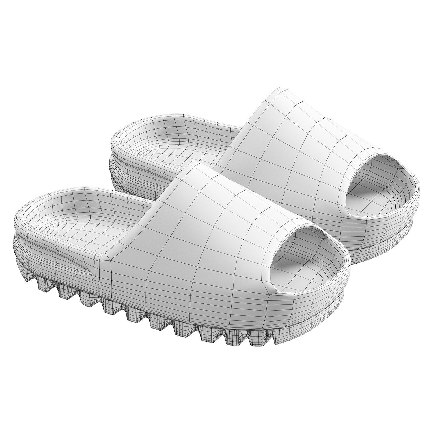 adidas yeezy slides resin 3D model_2