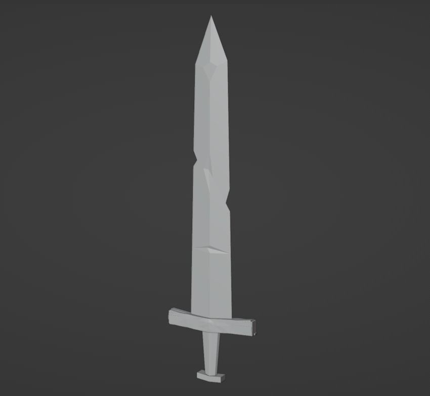 game assets sword Low-poly 3D model_3