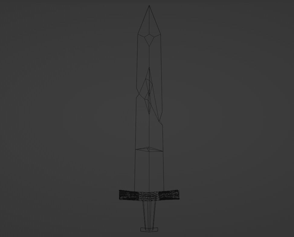 game assets sword Low-poly 3D model_4