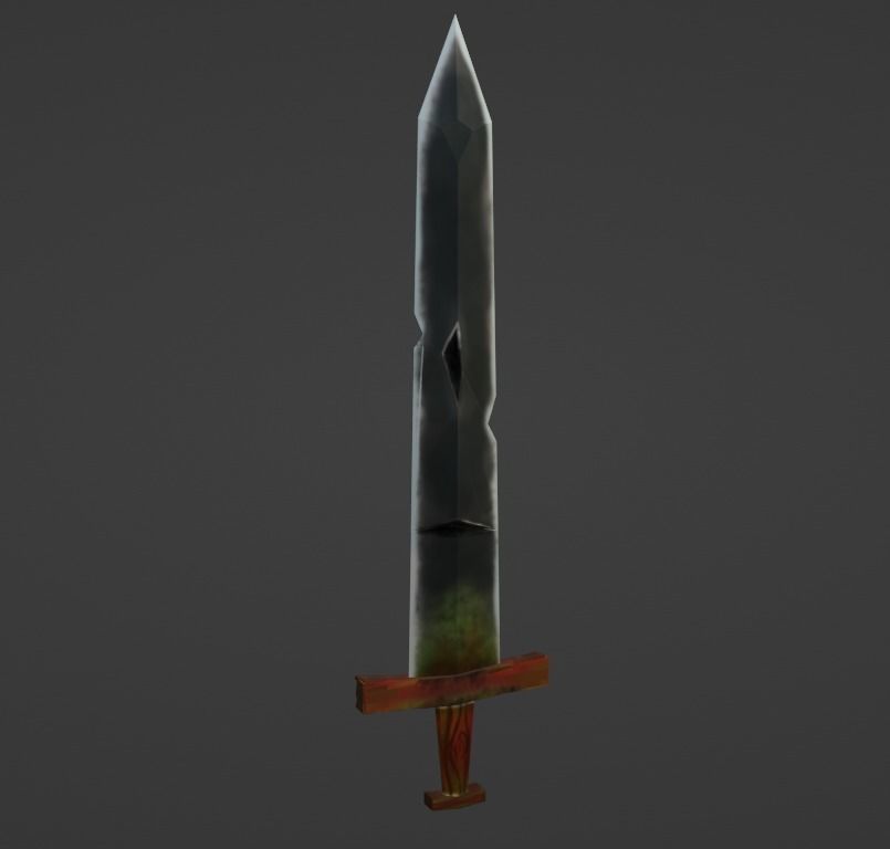 game assets sword Low-poly 3D model_2