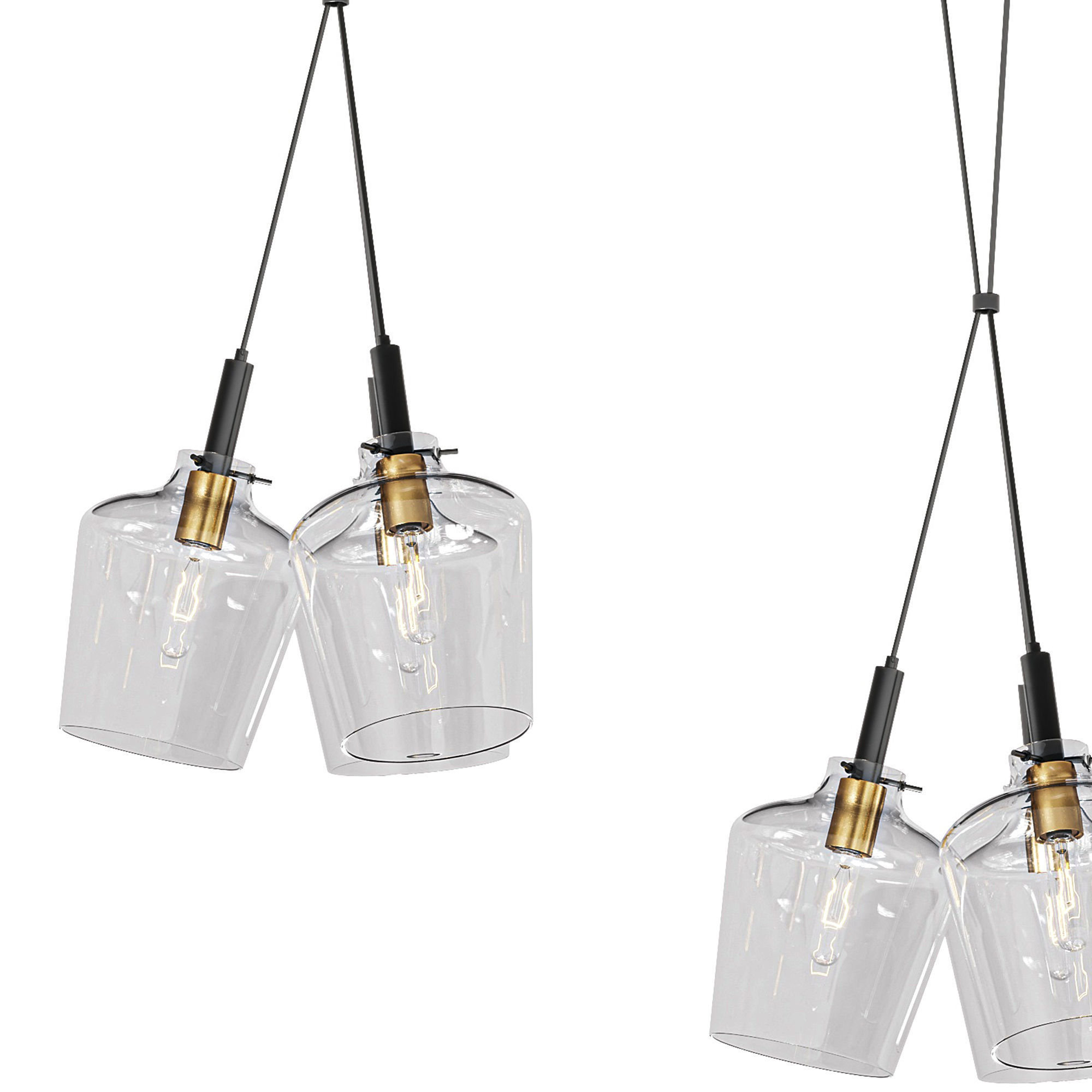 June Gathered Pendant By Quoizel 3D model_1