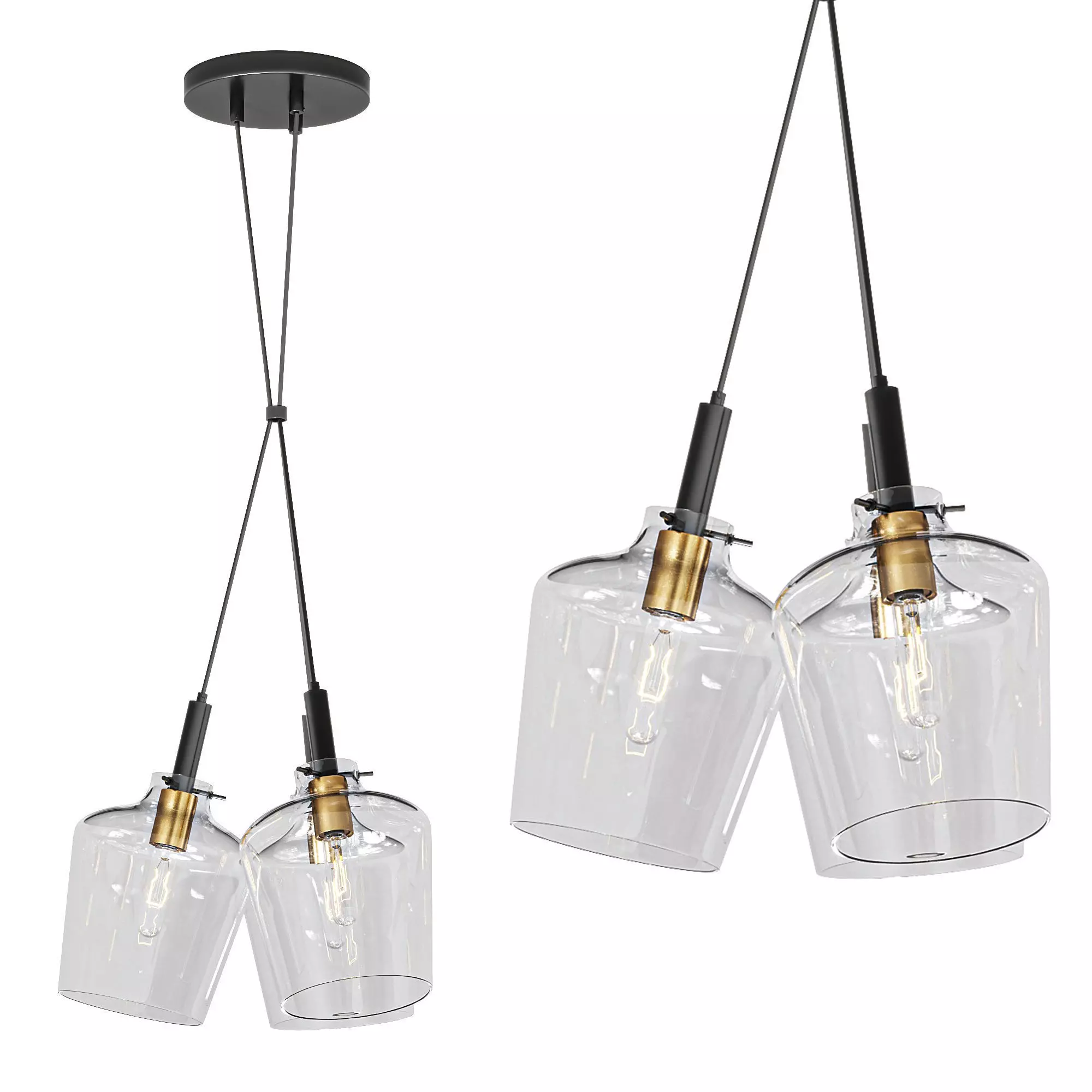 June Gathered Pendant By Quoizel 3D model_0