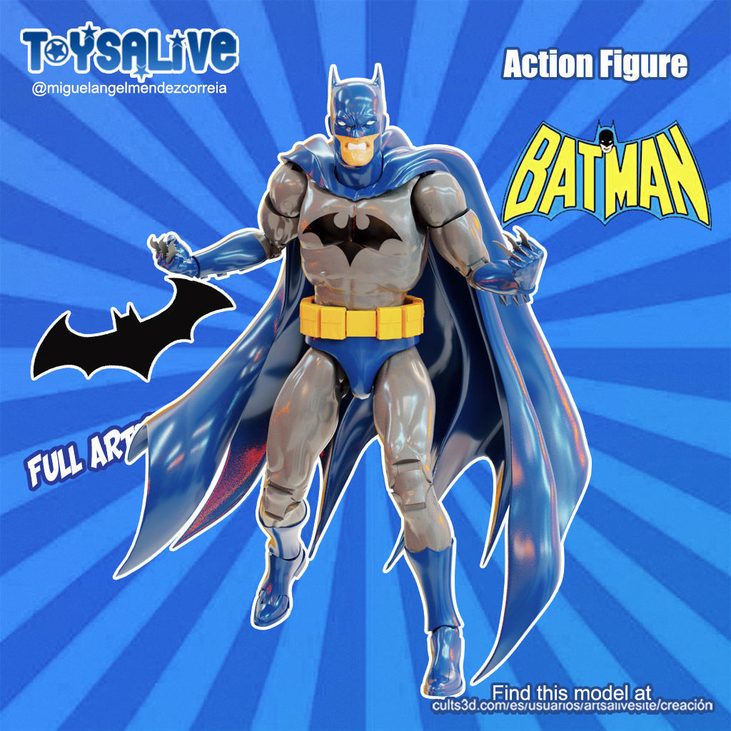 BATMAN FULL ARTICULATED ACTION FIGURE 3D print model_1