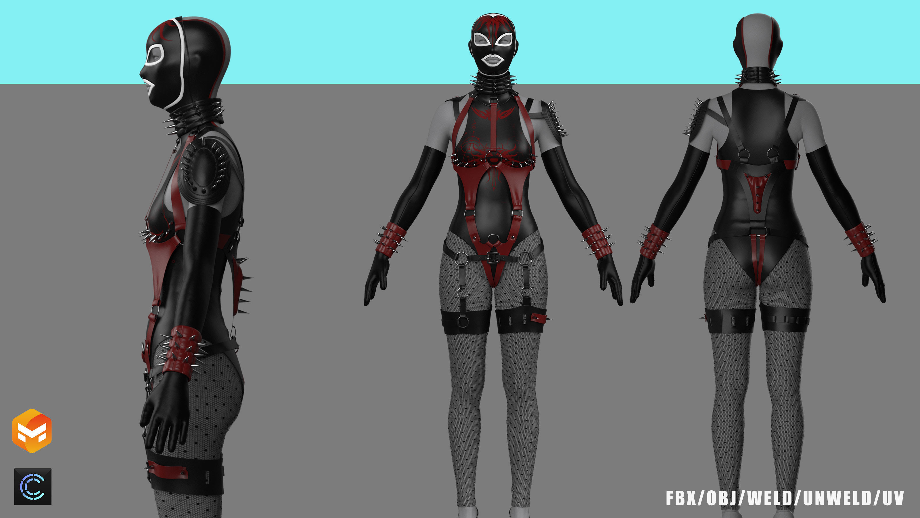 Womens clothing 3D model_1