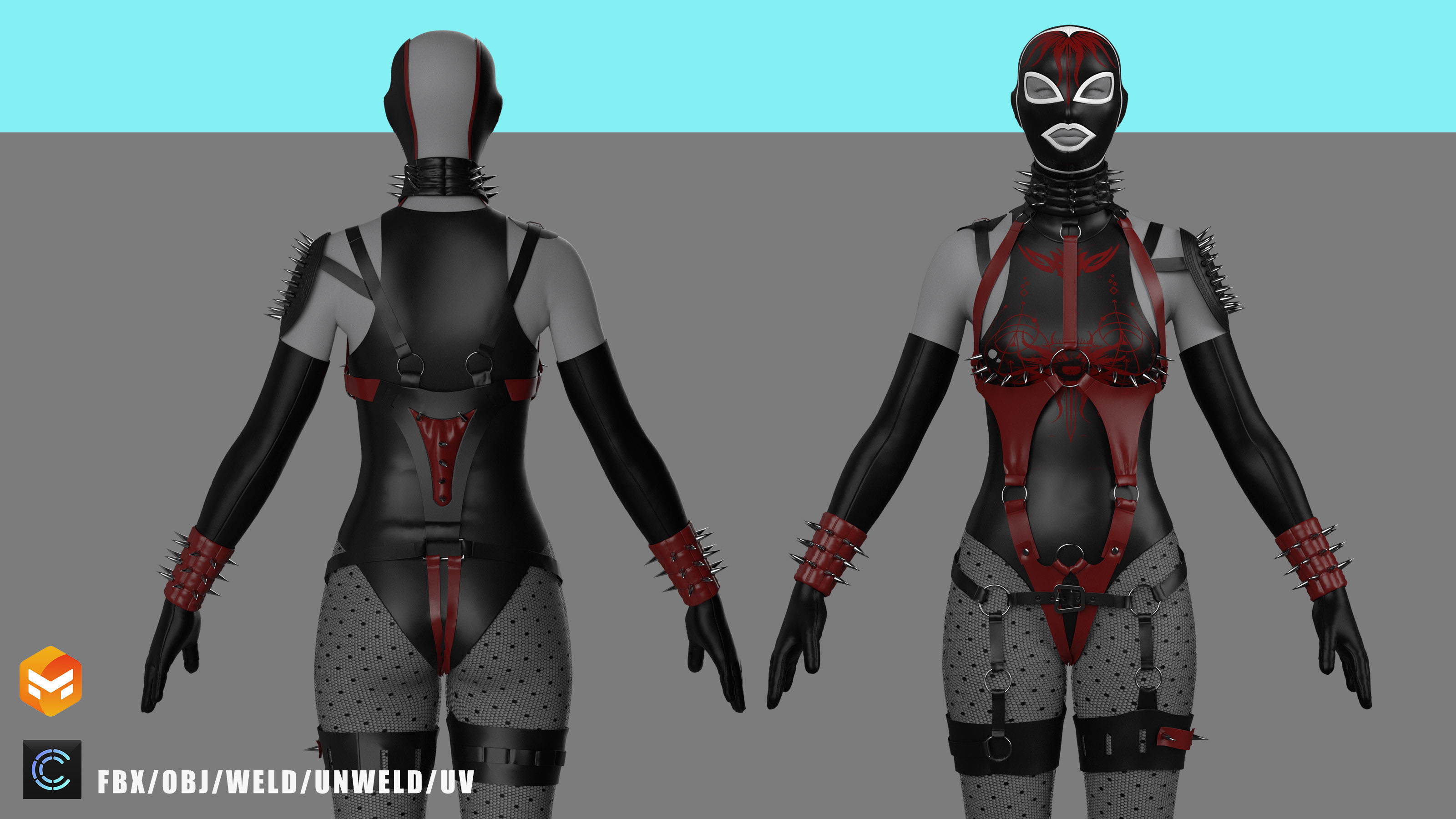 Womens clothing 3D model_2