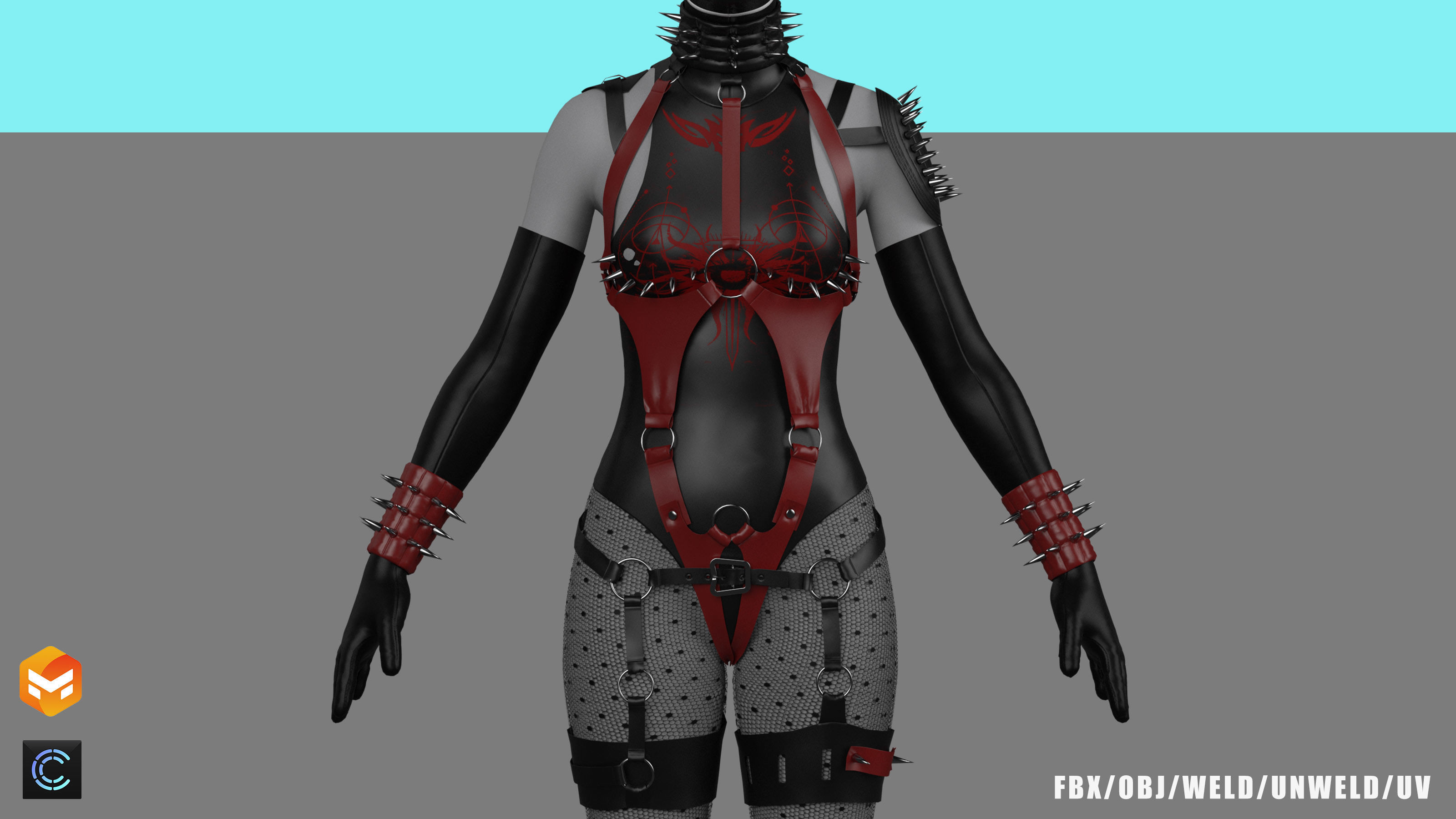 Womens clothing 3D model_4