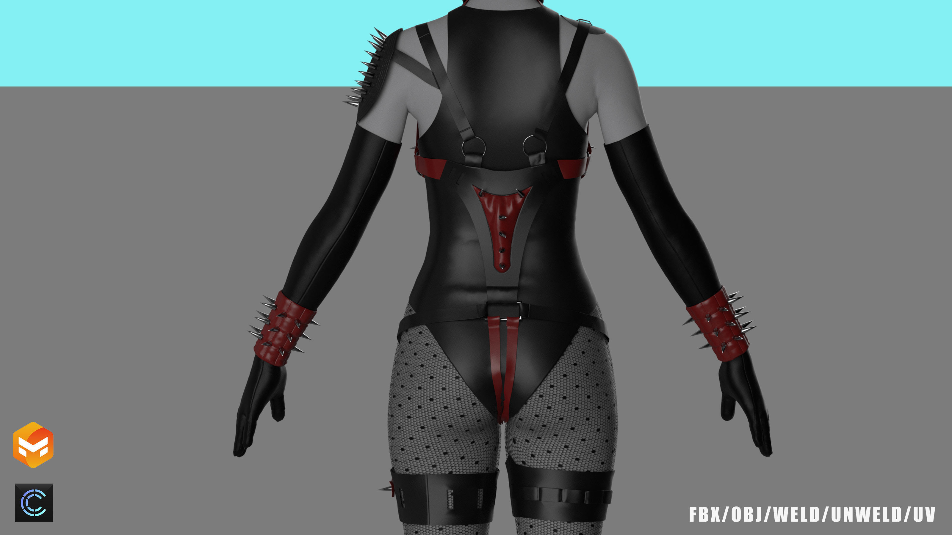 Womens clothing 3D model_3