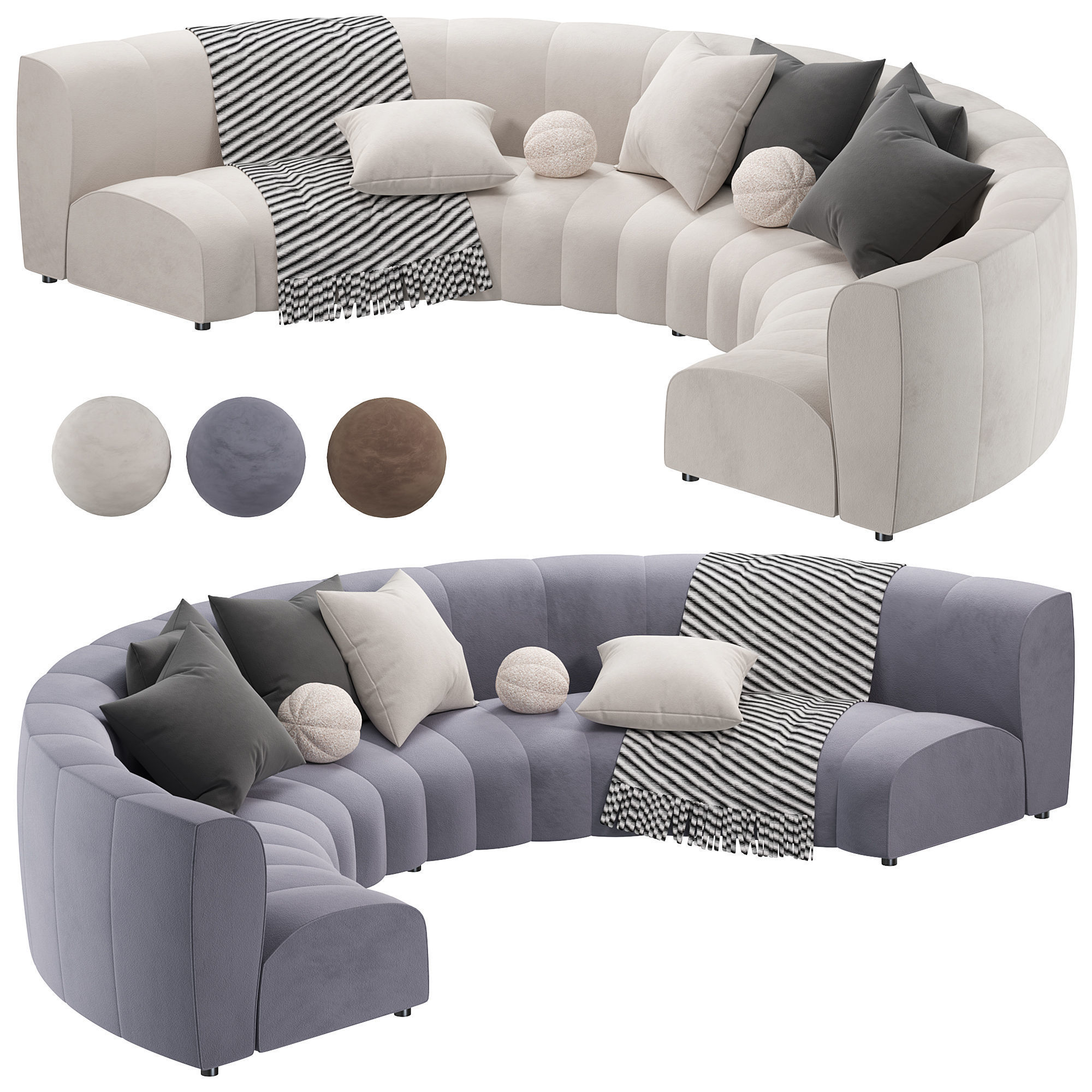 LOTUS MODULAR CURVED SOFA by Atmacha 3D model_1