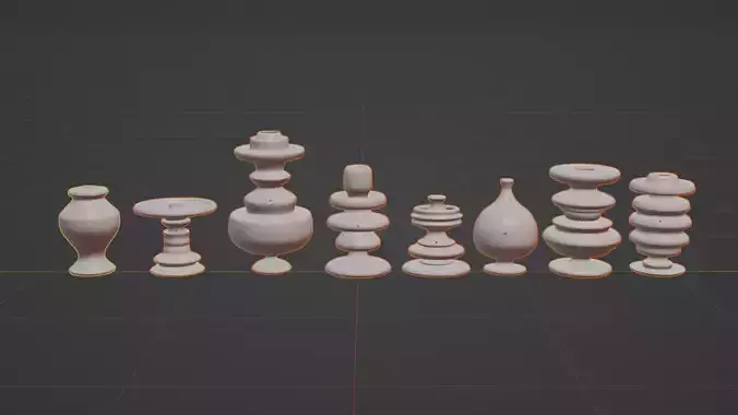 Set of decorative pot base mesh