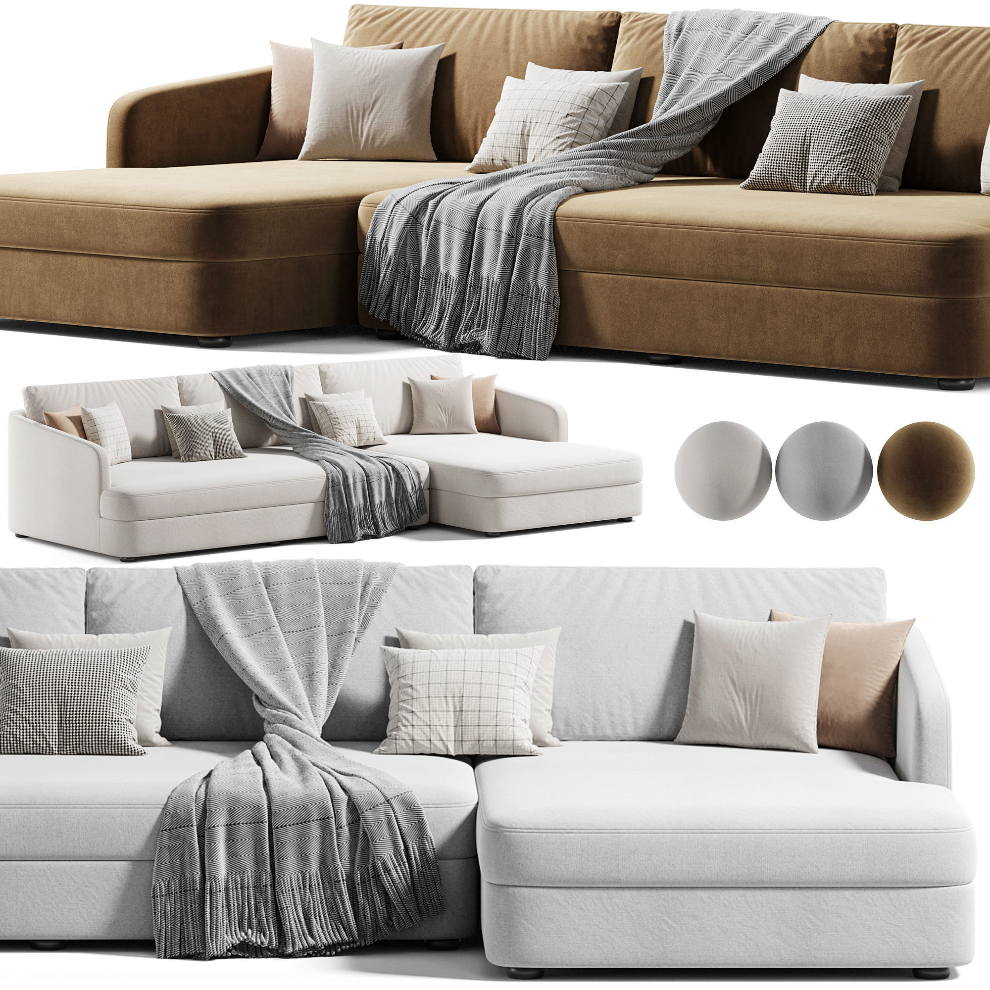 Flexform Barret Sofa 3D model_1