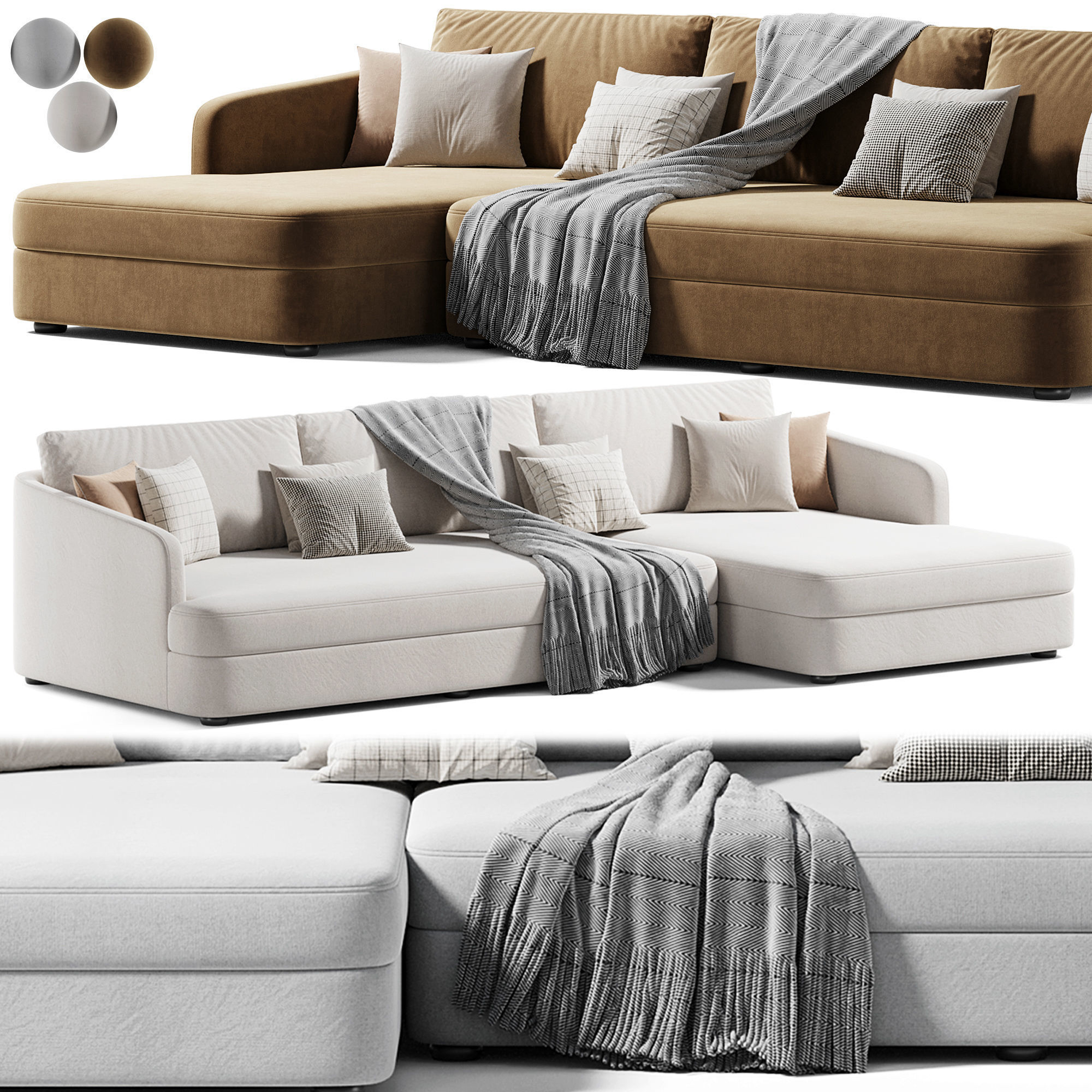 Flexform Barret Sofa 3D model_3