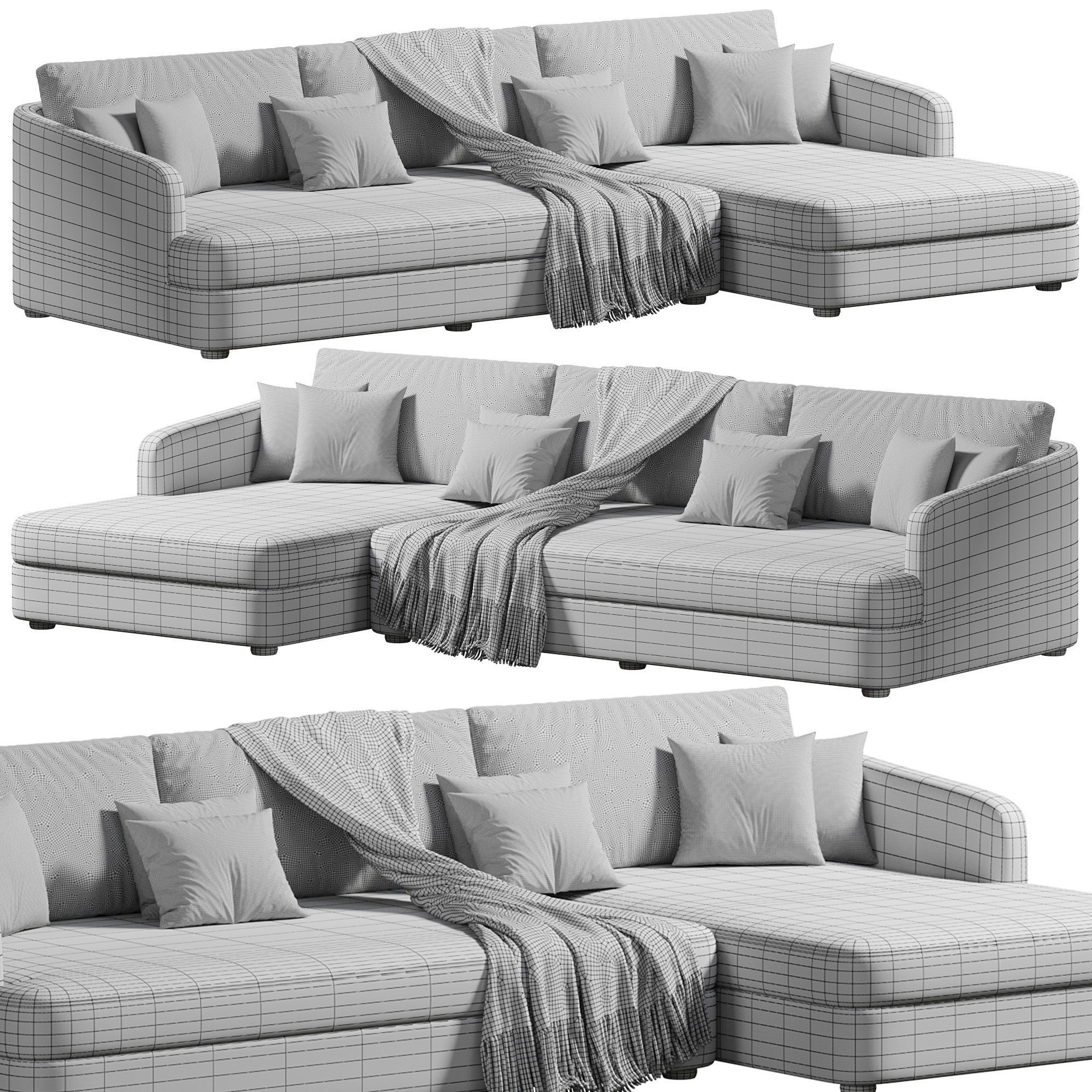 Flexform Barret Sofa 3D model_5