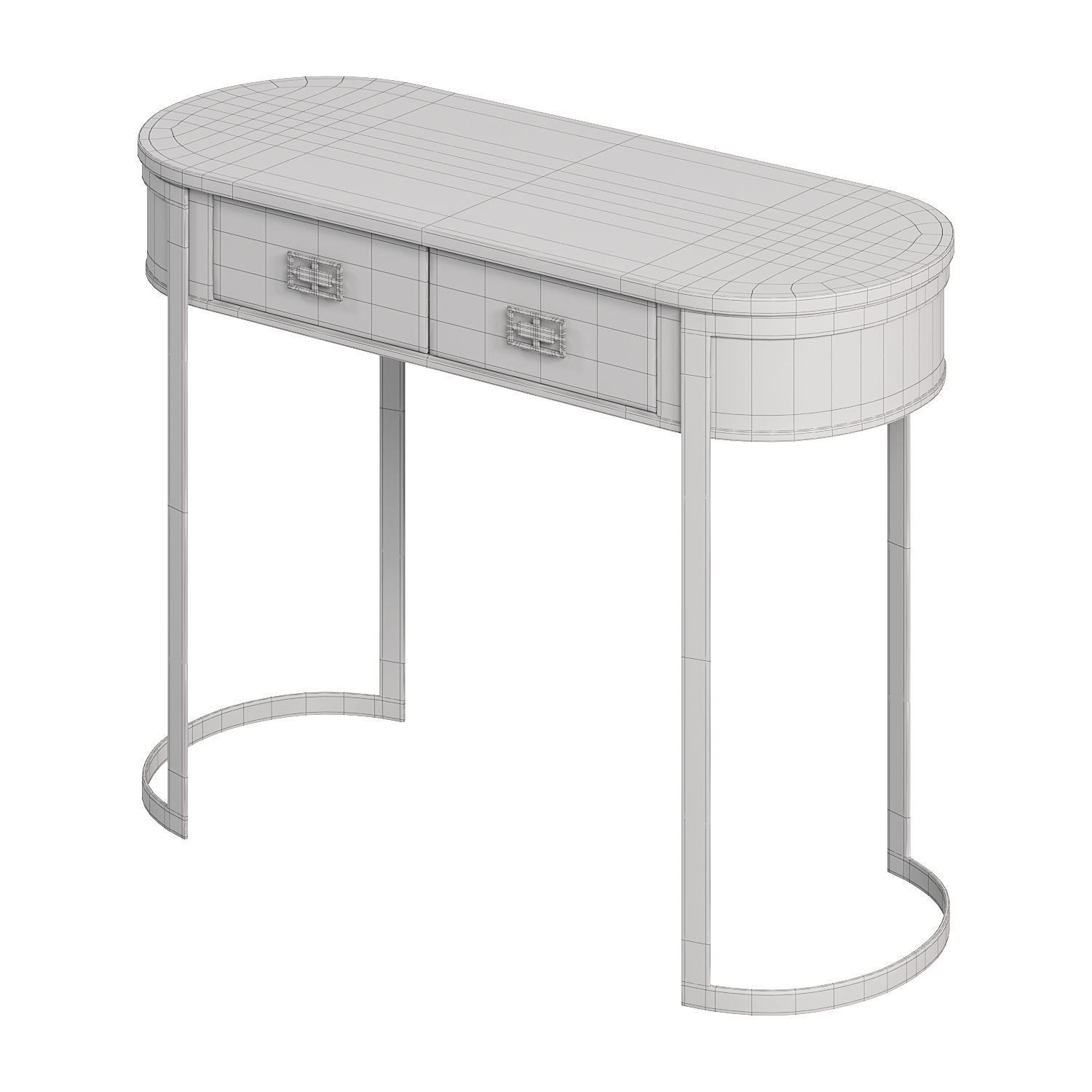 White Modern Console Table by Homary  3D model_2