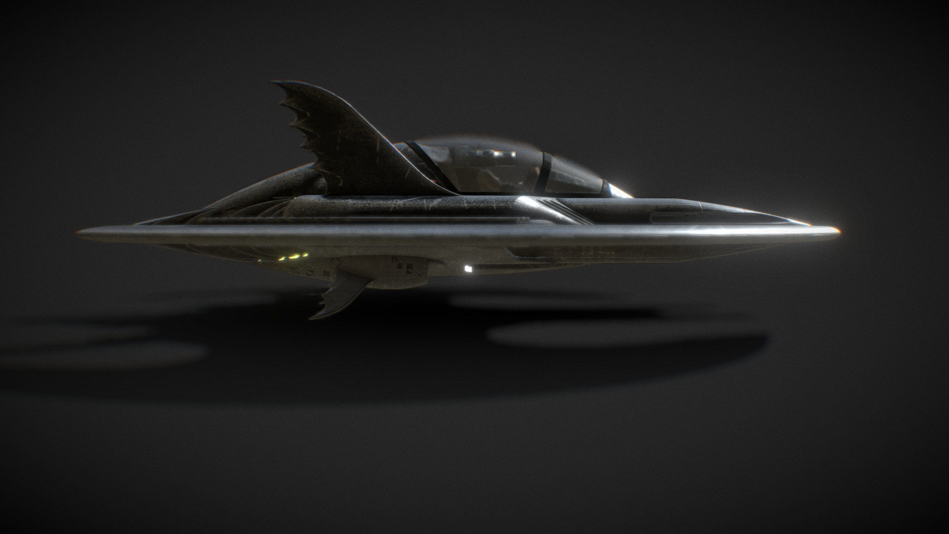 Batwing from the film Batman 1989 Low-poly 3D model_14