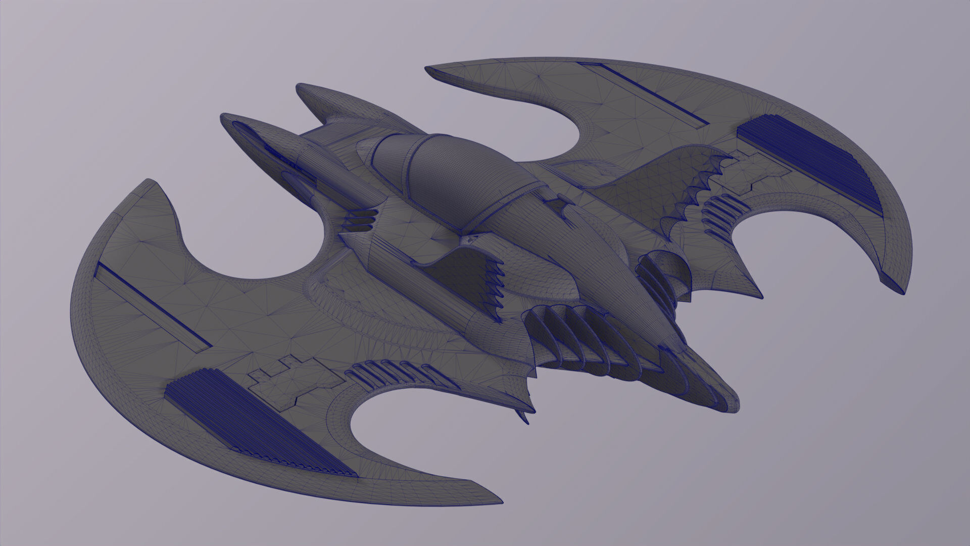 Batwing from the film Batman 1989 Low-poly 3D model_33