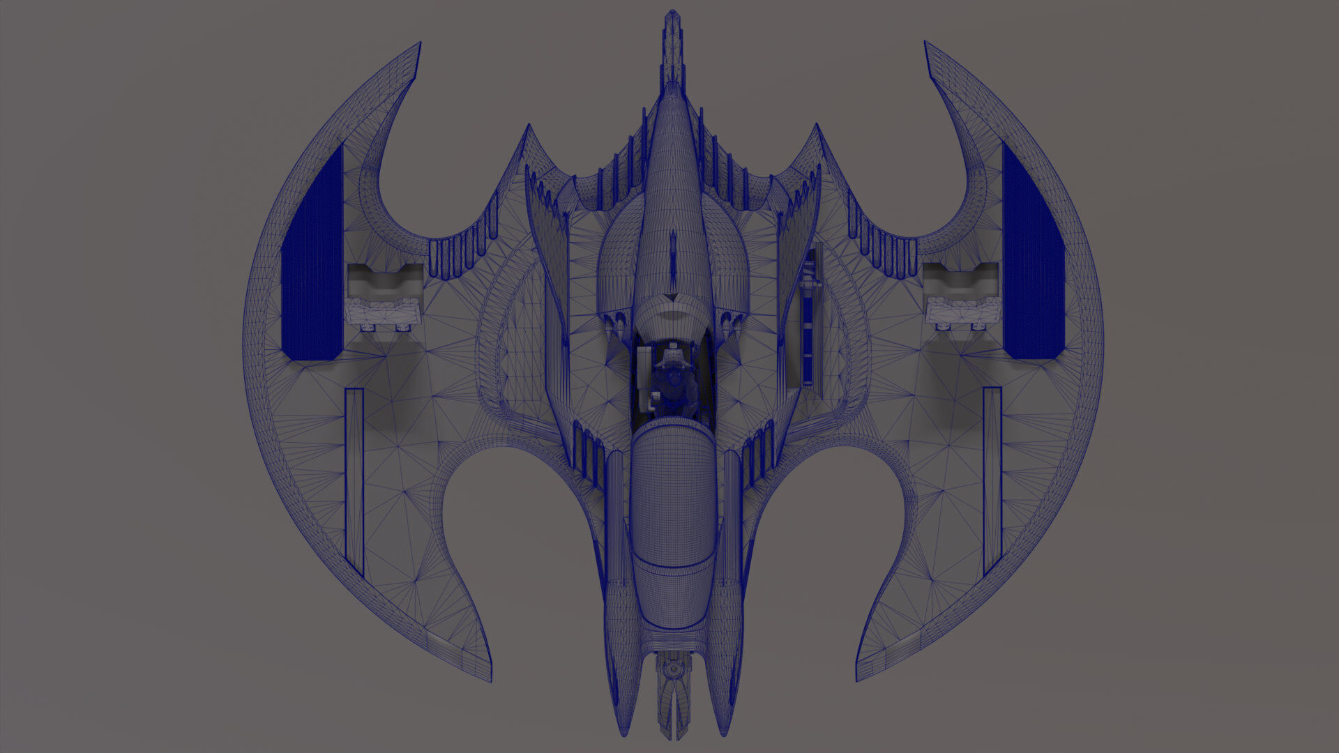 Batwing from the film Batman 1989 Low-poly 3D model_27