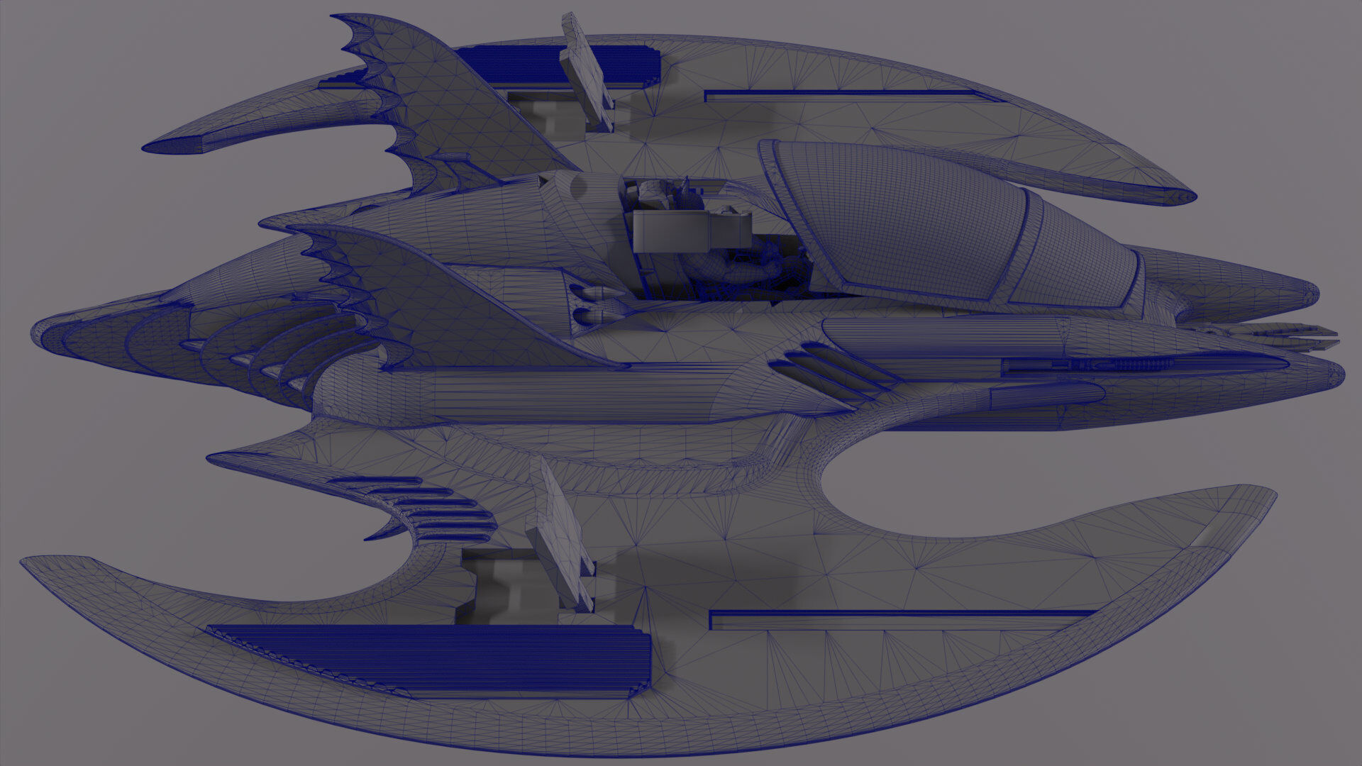 Batwing from the film Batman 1989 Low-poly 3D model_25