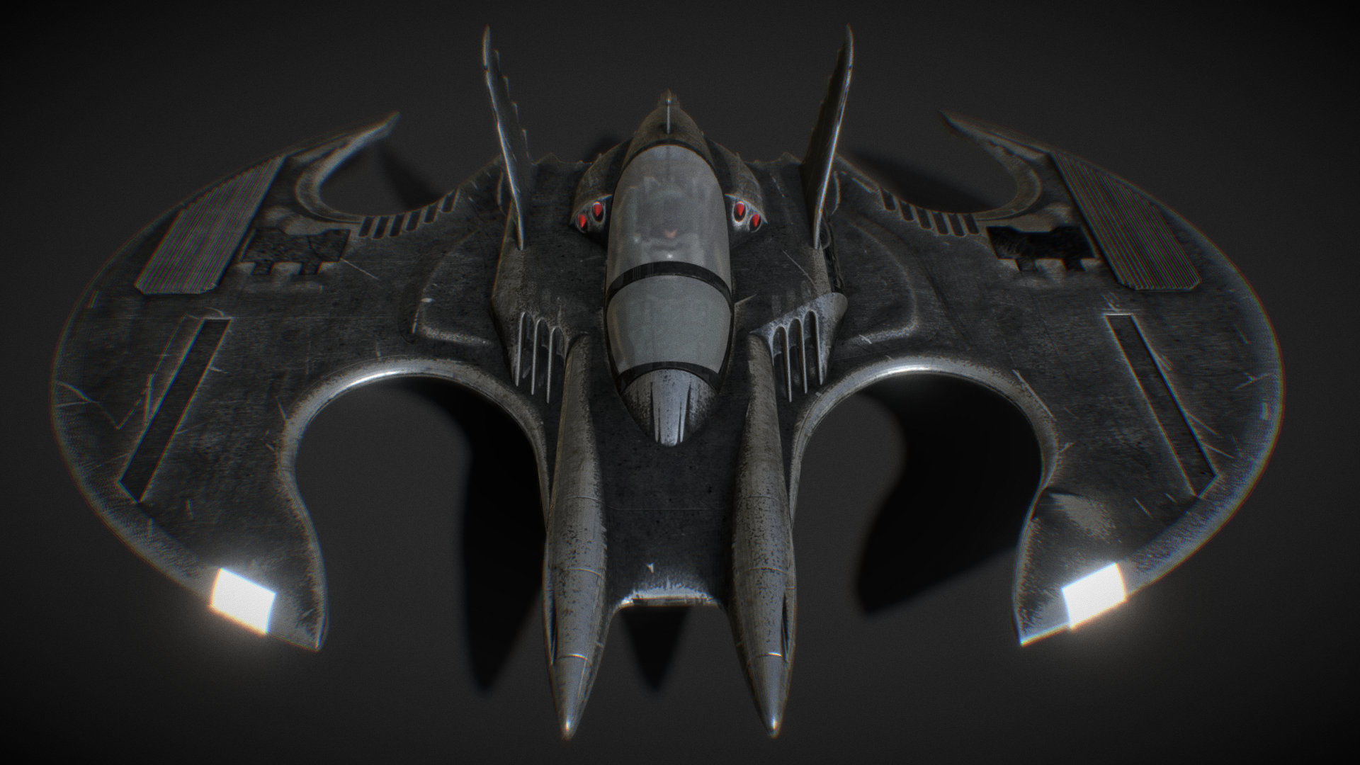 Batwing from the film Batman 1989 Low-poly 3D model_18