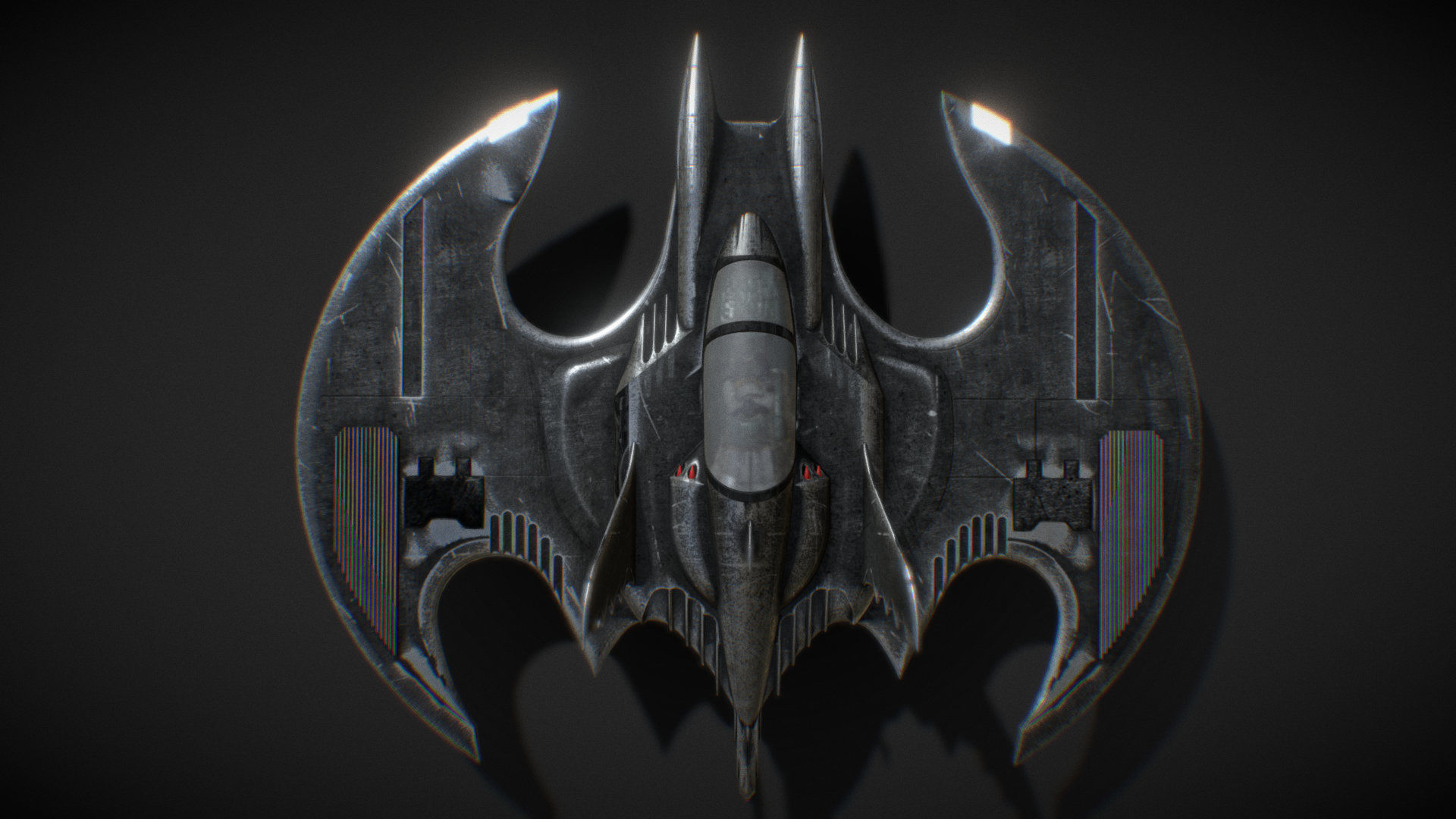 Batwing from the film Batman 1989 Low-poly 3D model_19
