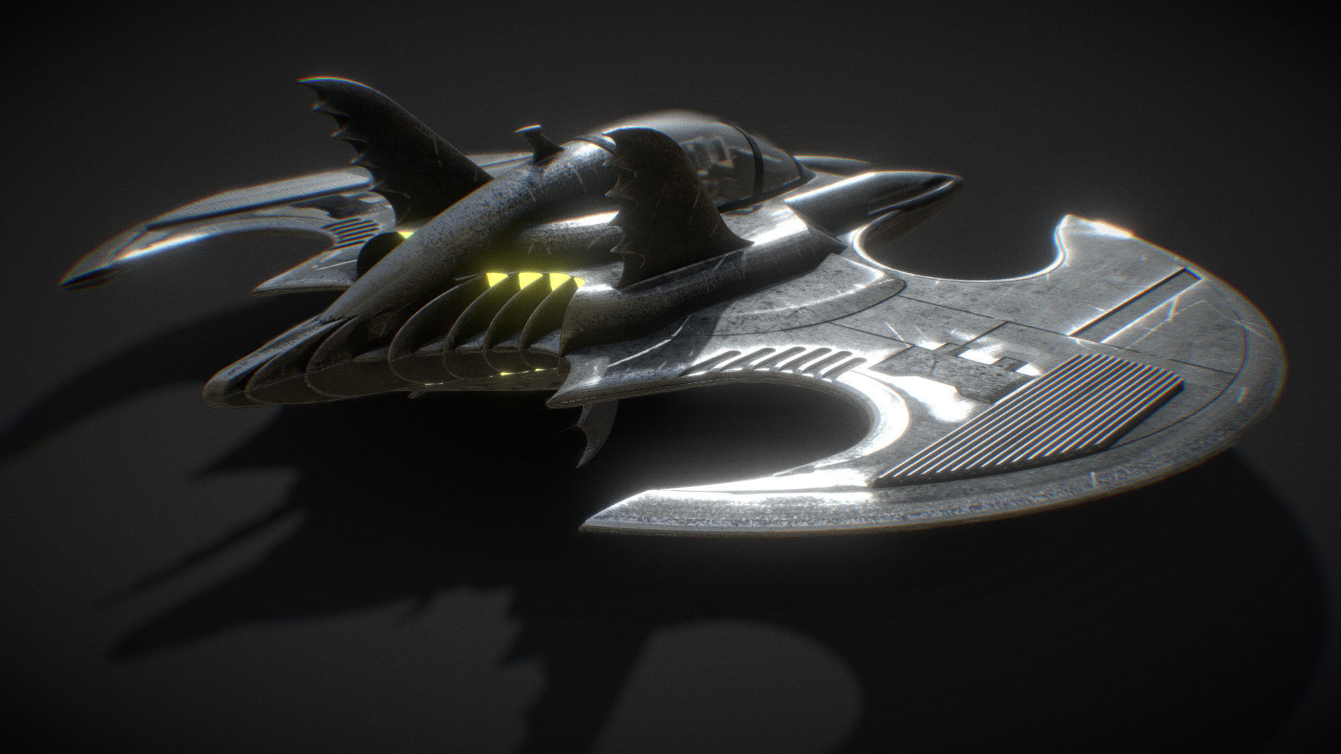 Batwing from the film Batman 1989 Low-poly 3D model_13