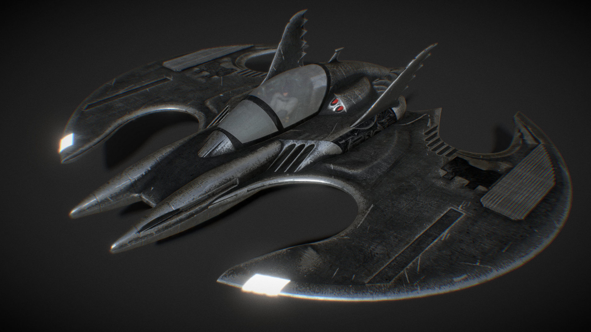 Batwing from the film Batman 1989 Low-poly 3D model_1
