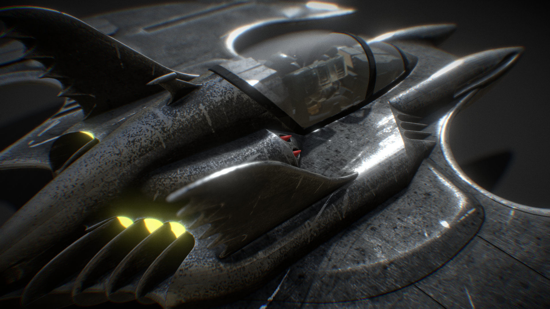 Batwing from the film Batman 1989 Low-poly 3D model_6