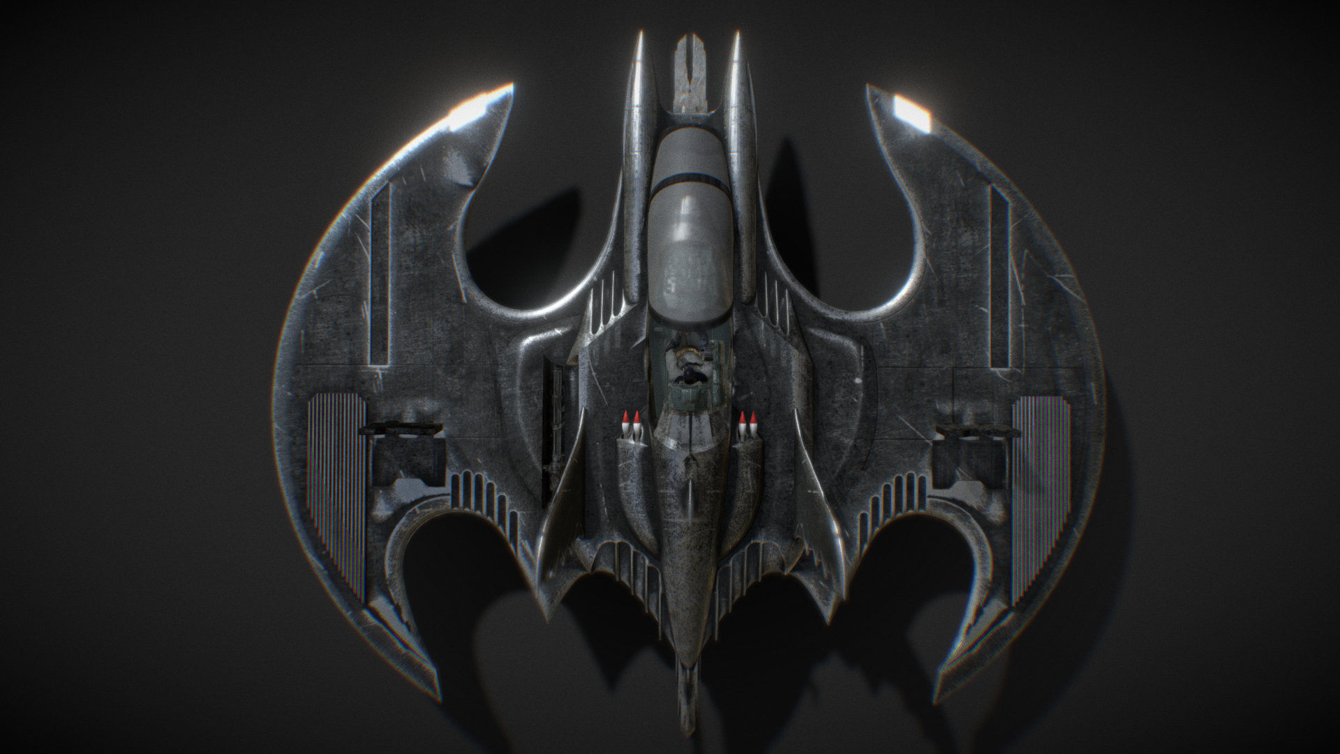 Batwing from the film Batman 1989 Low-poly 3D model_20