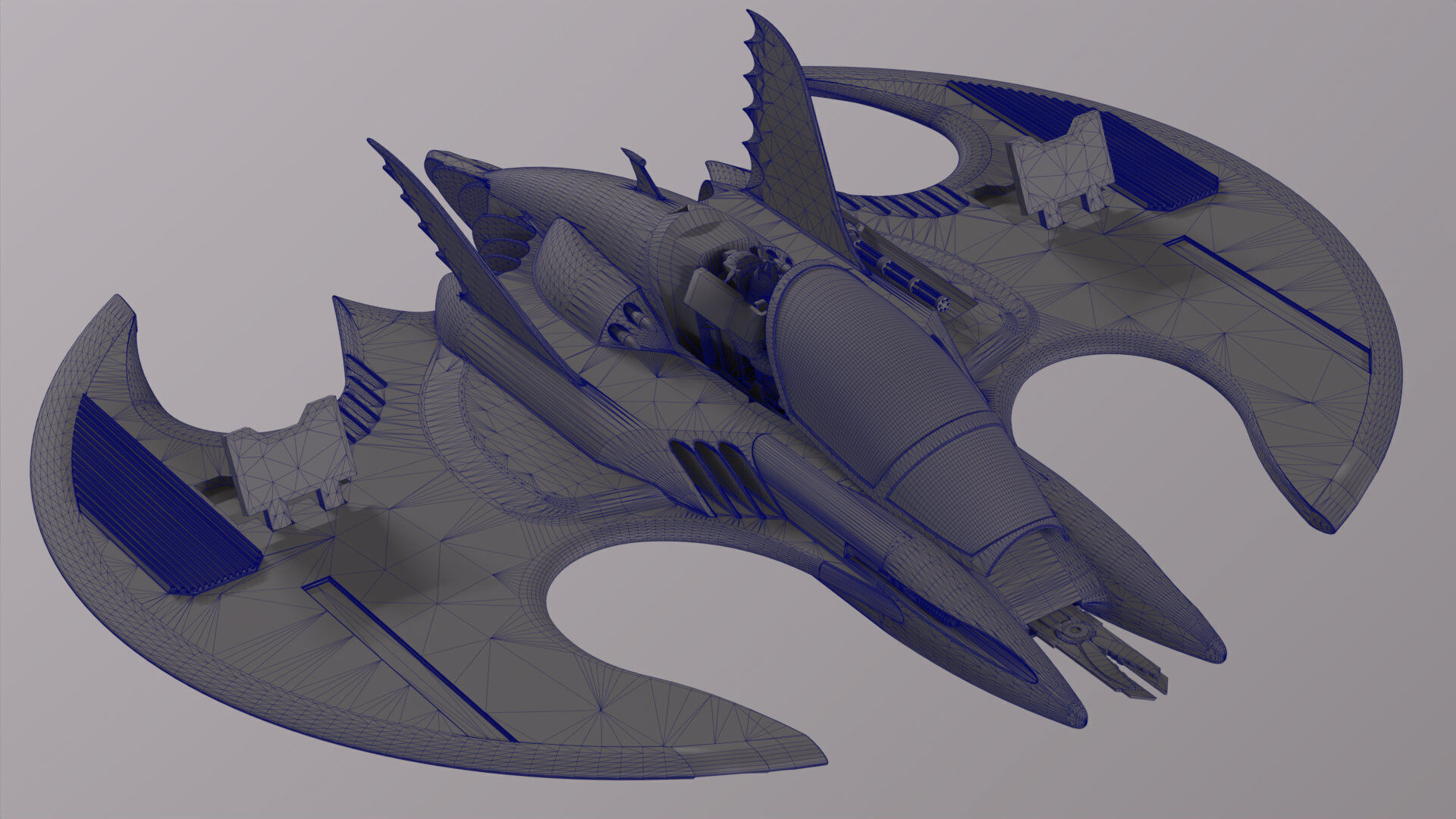Batwing from the film Batman 1989 Low-poly 3D model_26