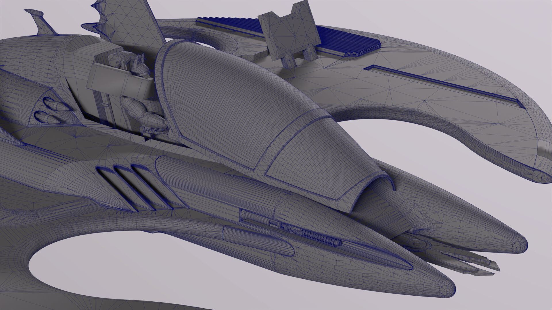 Batwing from the film Batman 1989 Low-poly 3D model_34