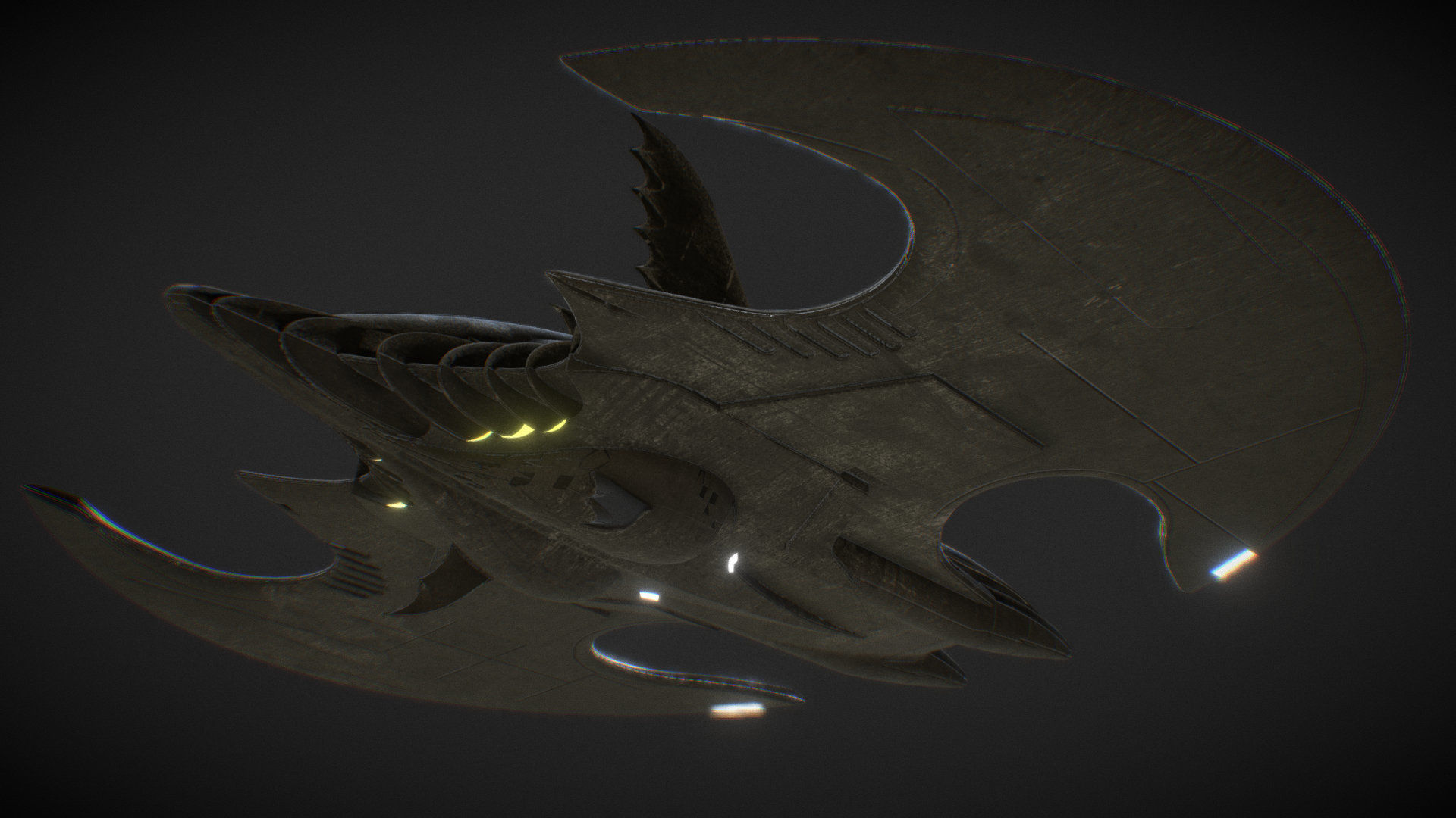 Batwing from the film Batman 1989 Low-poly 3D model_5