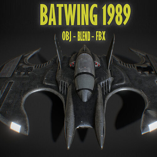 Batwing from the film Batman 1989 Low-poly 3D model