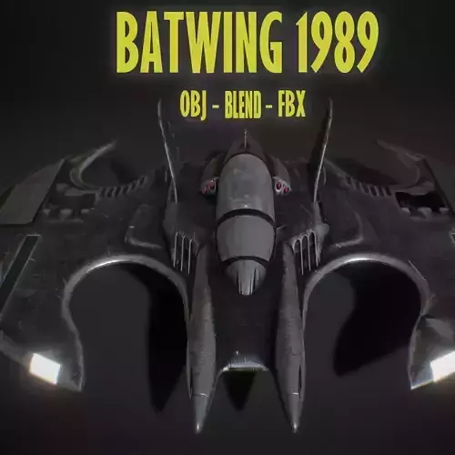 Batwing from the film Batman 1989 Low-poly 3D model Batwing from the film Batman 1989 Low-poly 3D model