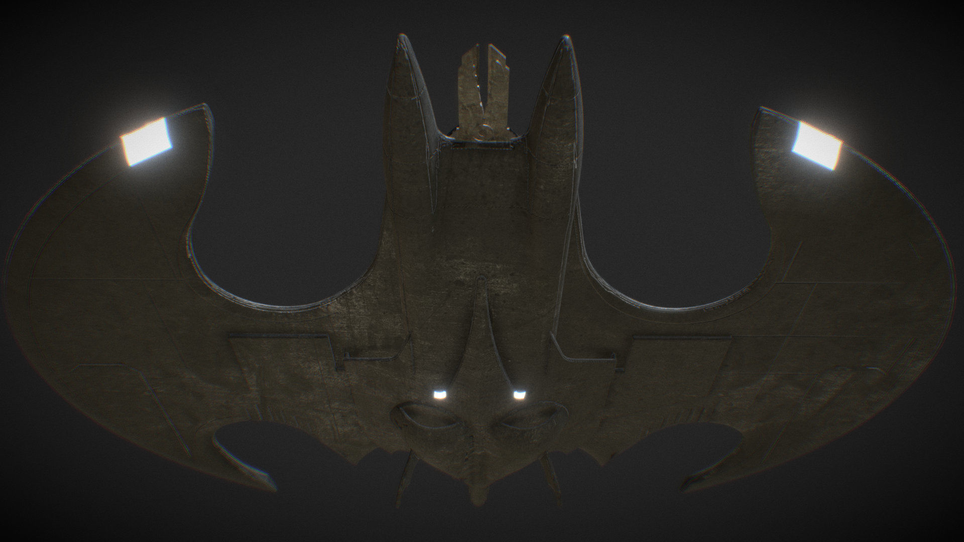 Batwing from the film Batman 1989 Low-poly 3D model_16