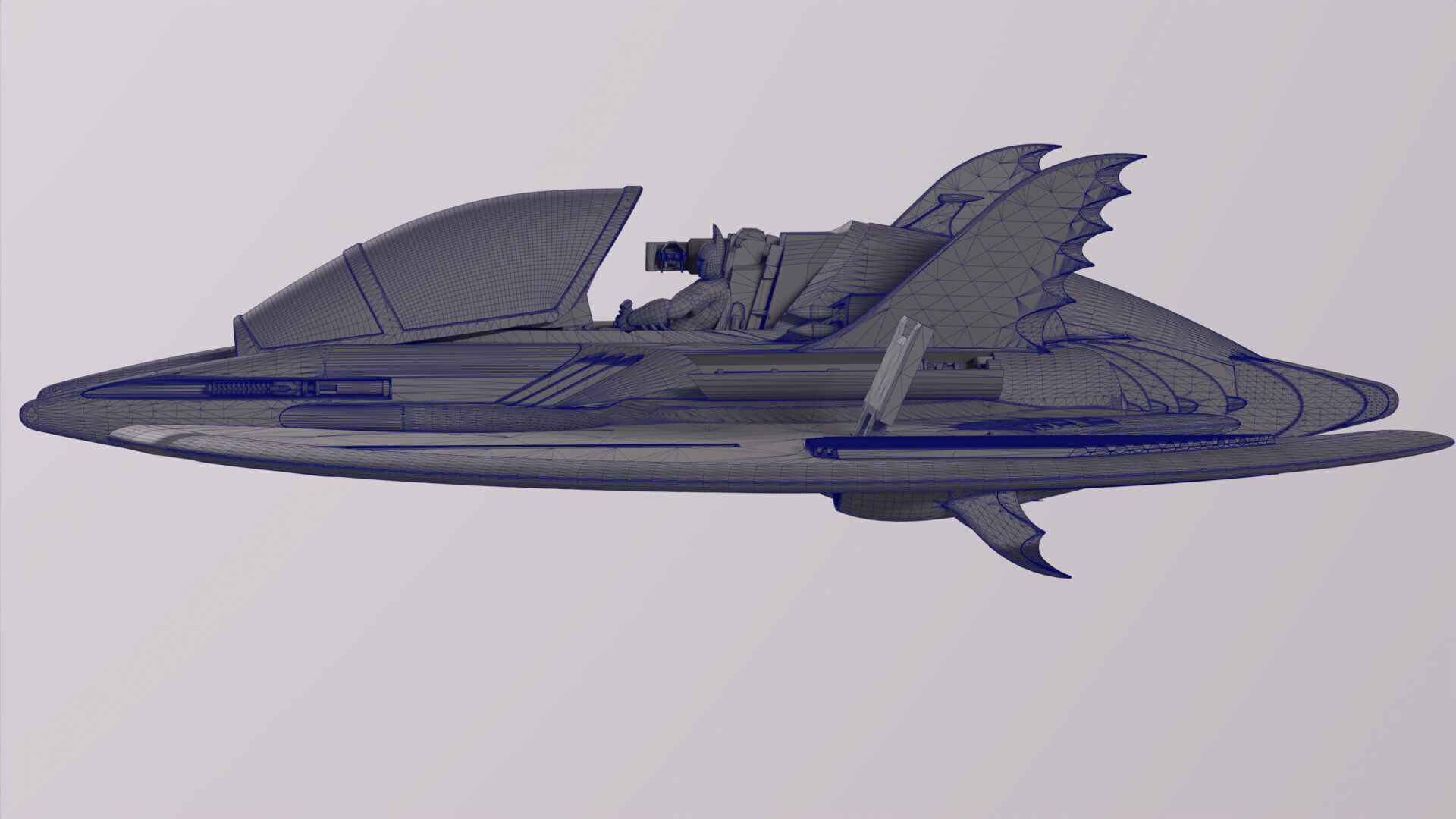 Batwing from the film Batman 1989 Low-poly 3D model_30