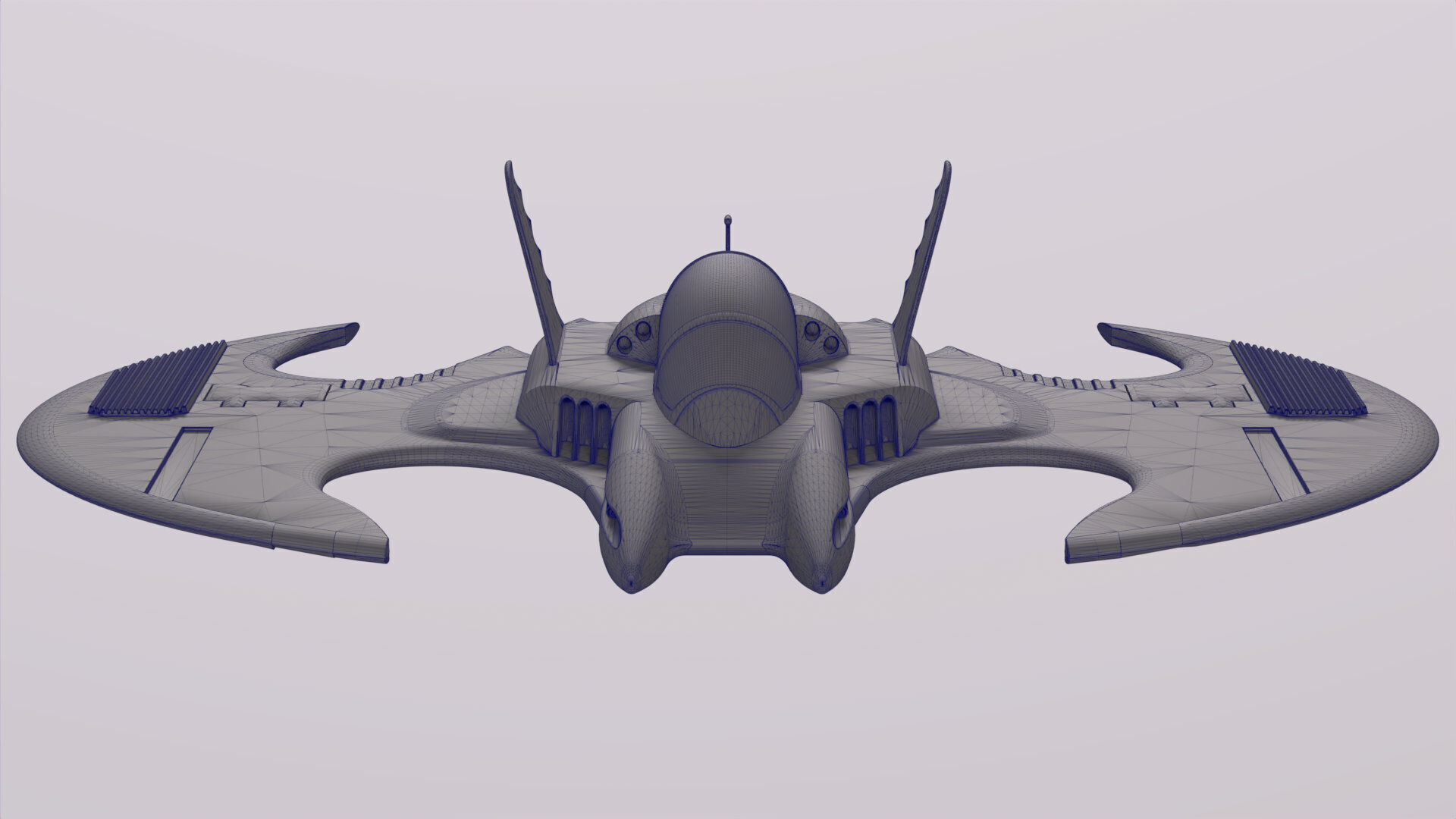Batwing from the film Batman 1989 Low-poly 3D model_23