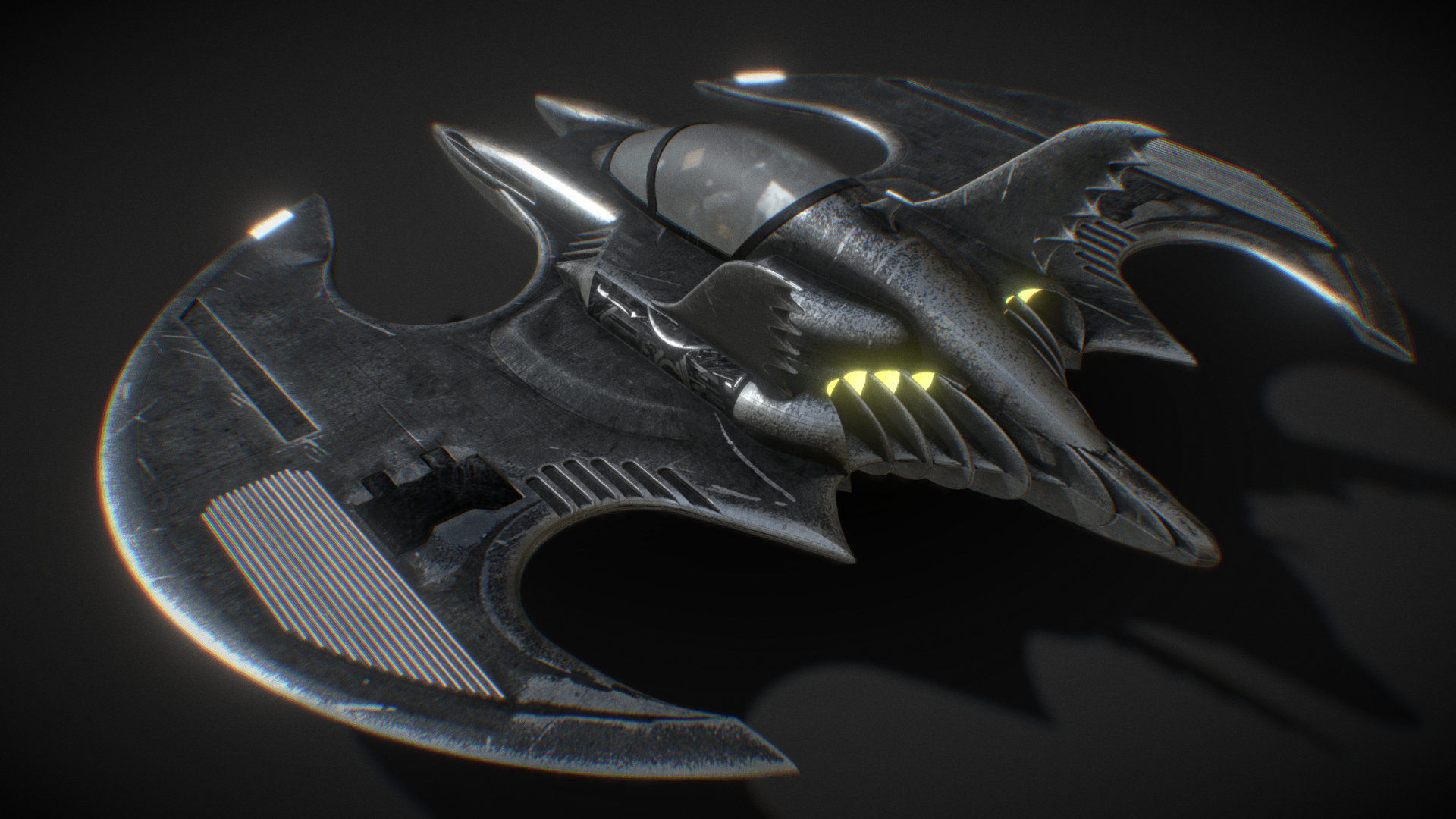 Batwing from the film Batman 1989 Low-poly 3D model_11