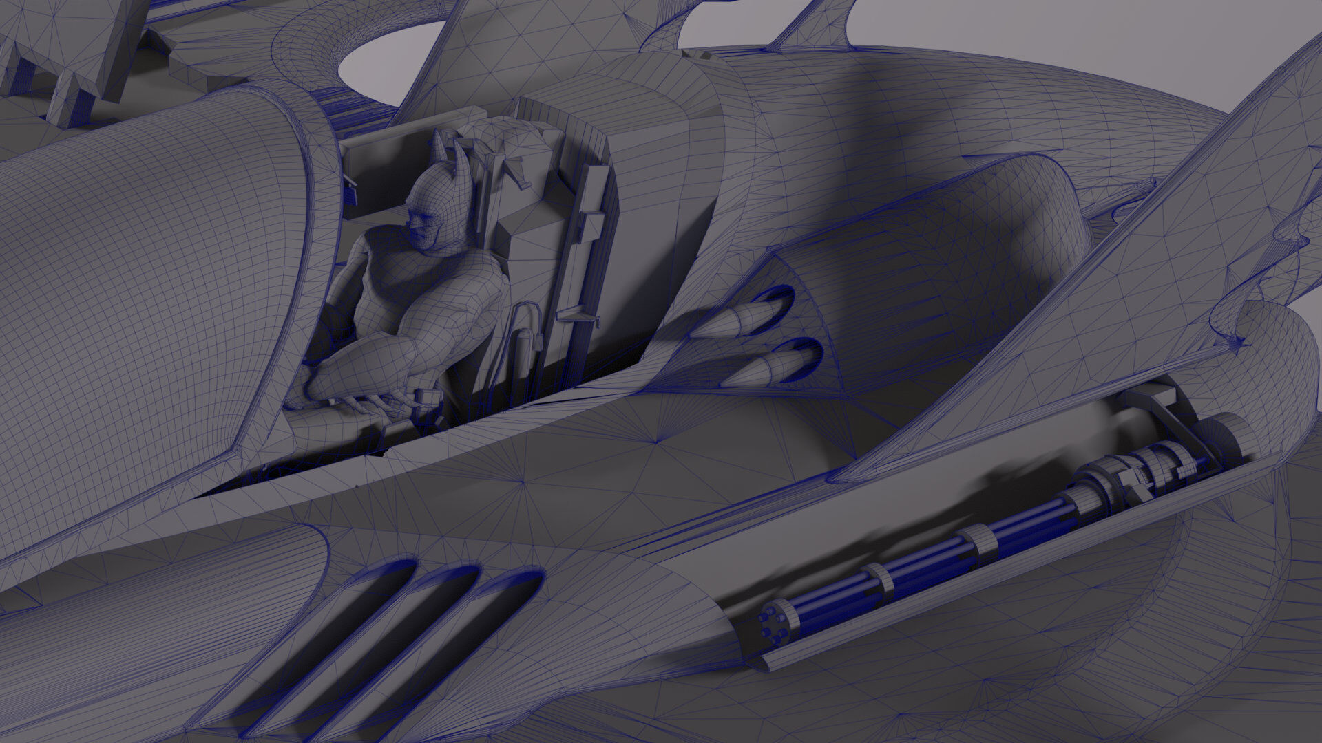 Batwing from the film Batman 1989 Low-poly 3D model_32