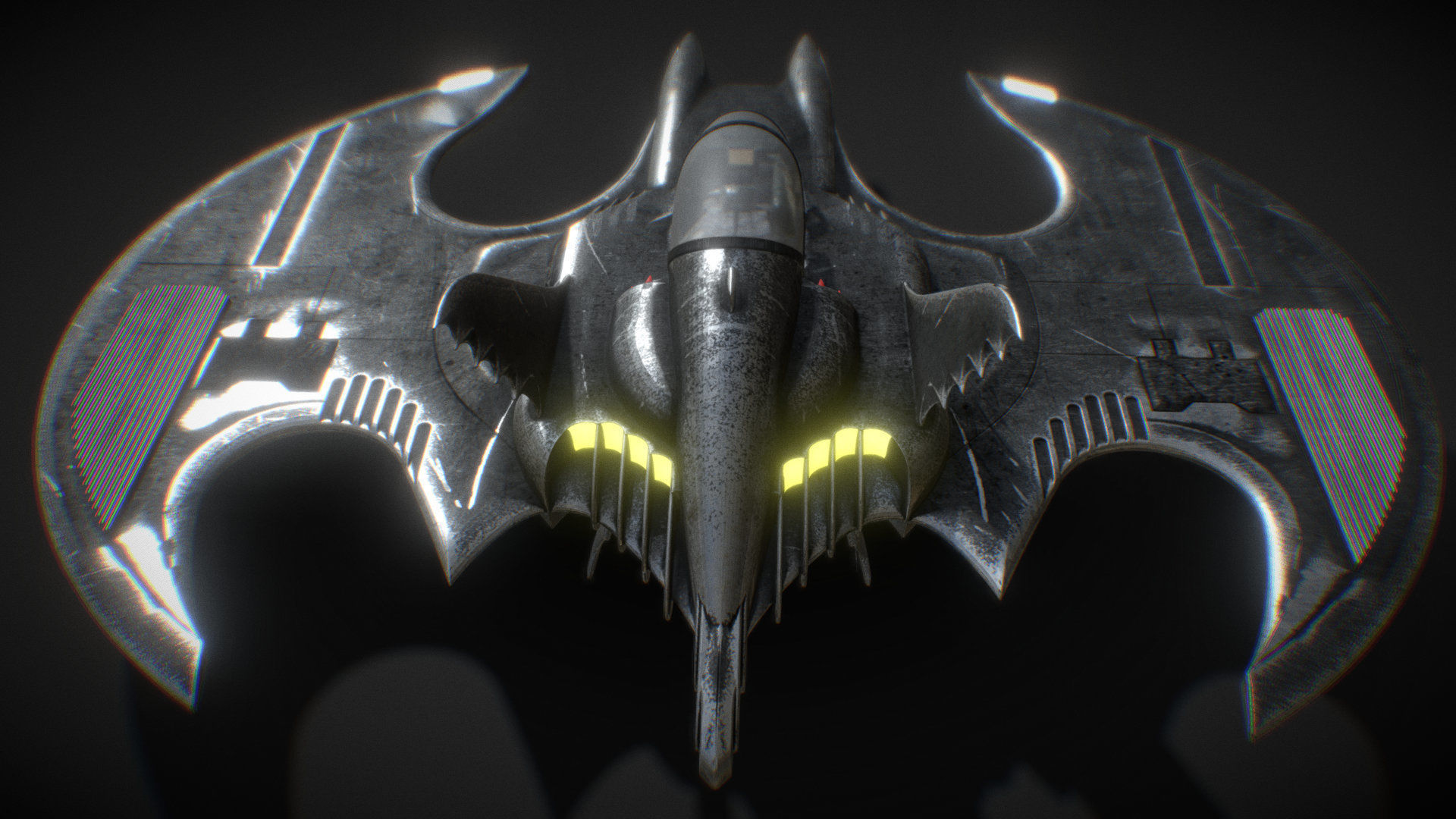 Batwing from the film Batman 1989 Low-poly 3D model_12
