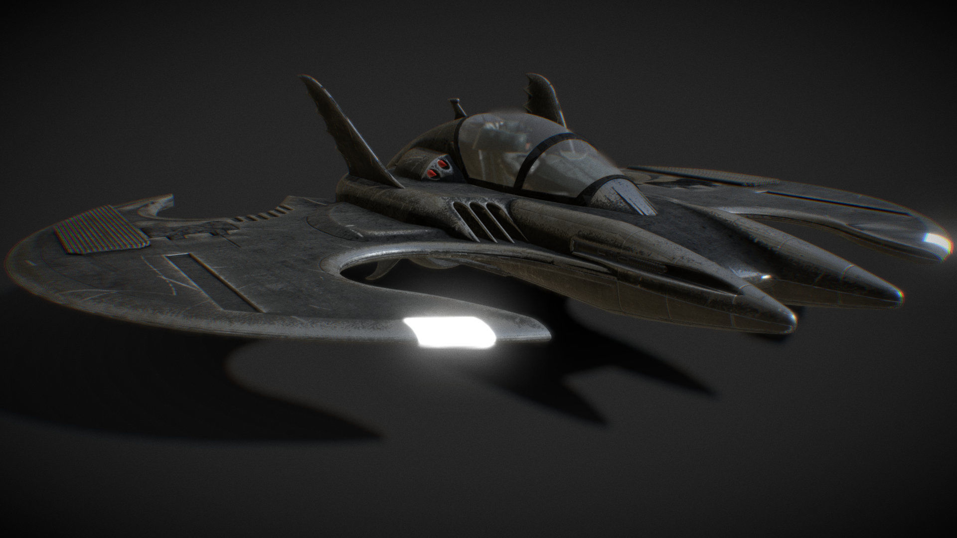 Batwing from the film Batman 1989 Low-poly 3D model_15