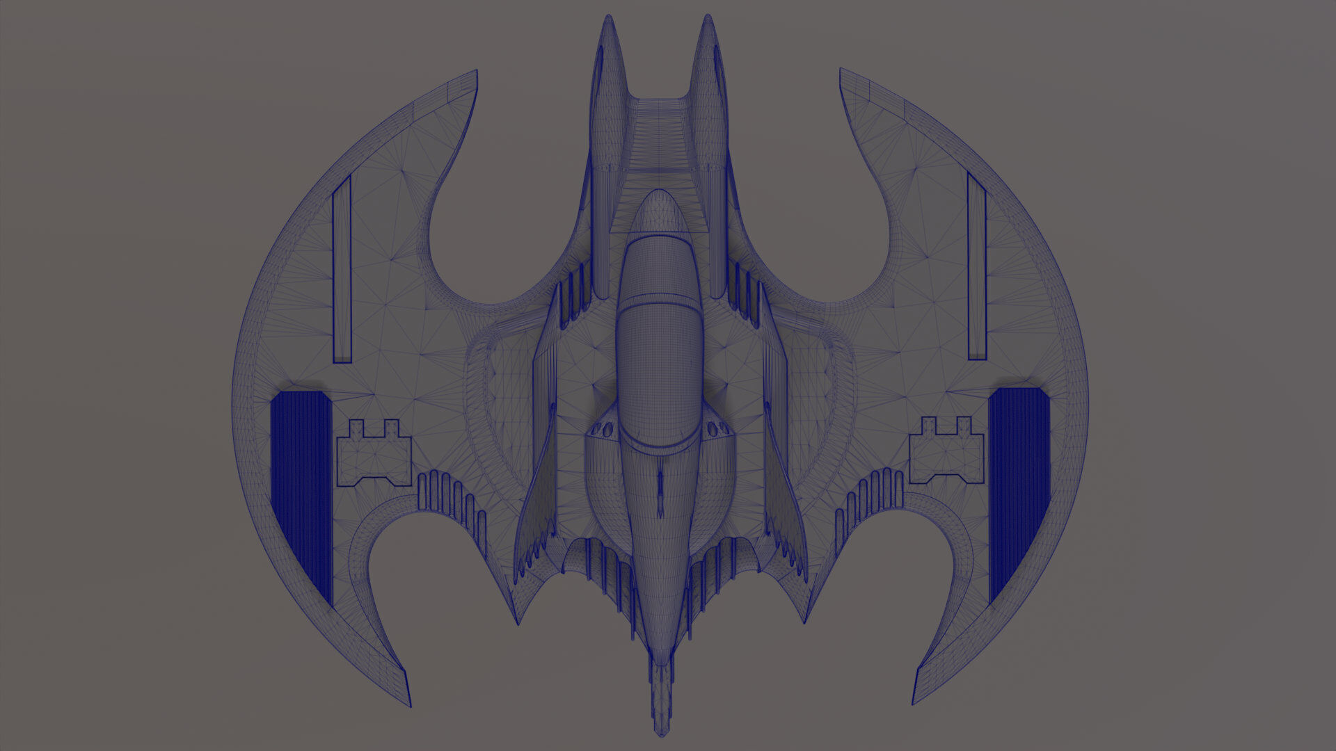 Batwing from the film Batman 1989 Low-poly 3D model_28