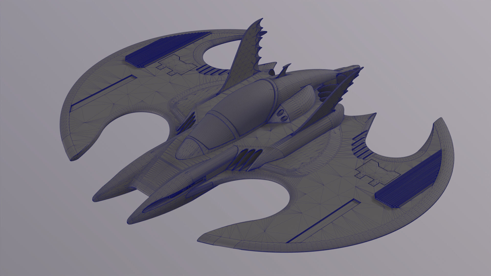 Batwing from the film Batman 1989 Low-poly 3D model_29