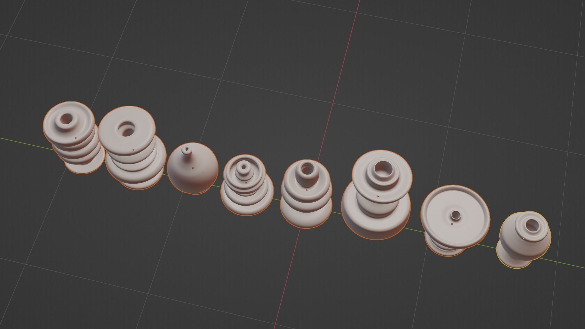 Set of decorative pot base mesh 3D model_2