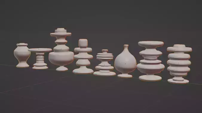 Set of decorative pot base mesh