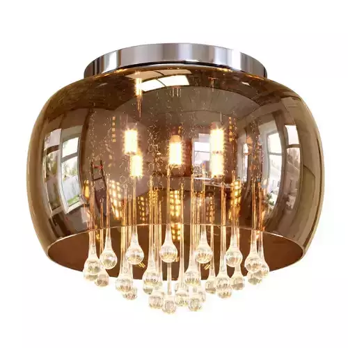 ENCHANTED GOLD MIRROR FINISH CEILING CRYSTAL CHANDELIER