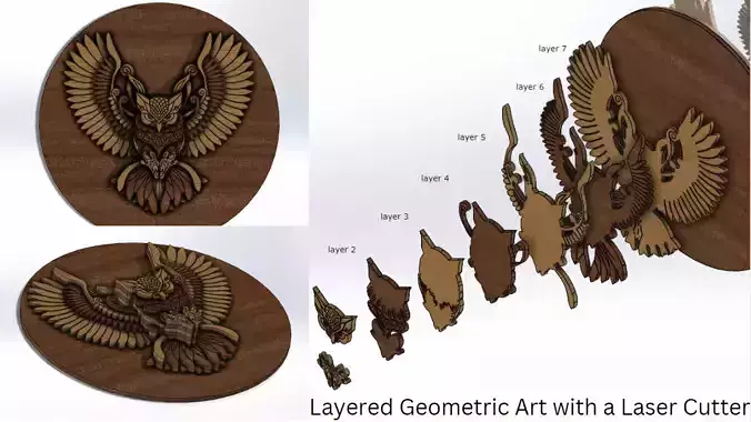 Owl Laser cutting model 3D print model