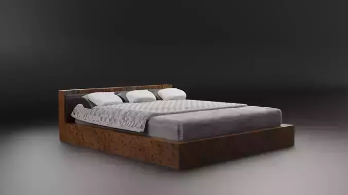 bed model with pillows