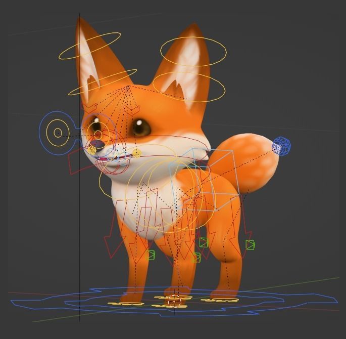 Cartoon Fox Cub Low-poly 3D model_6
