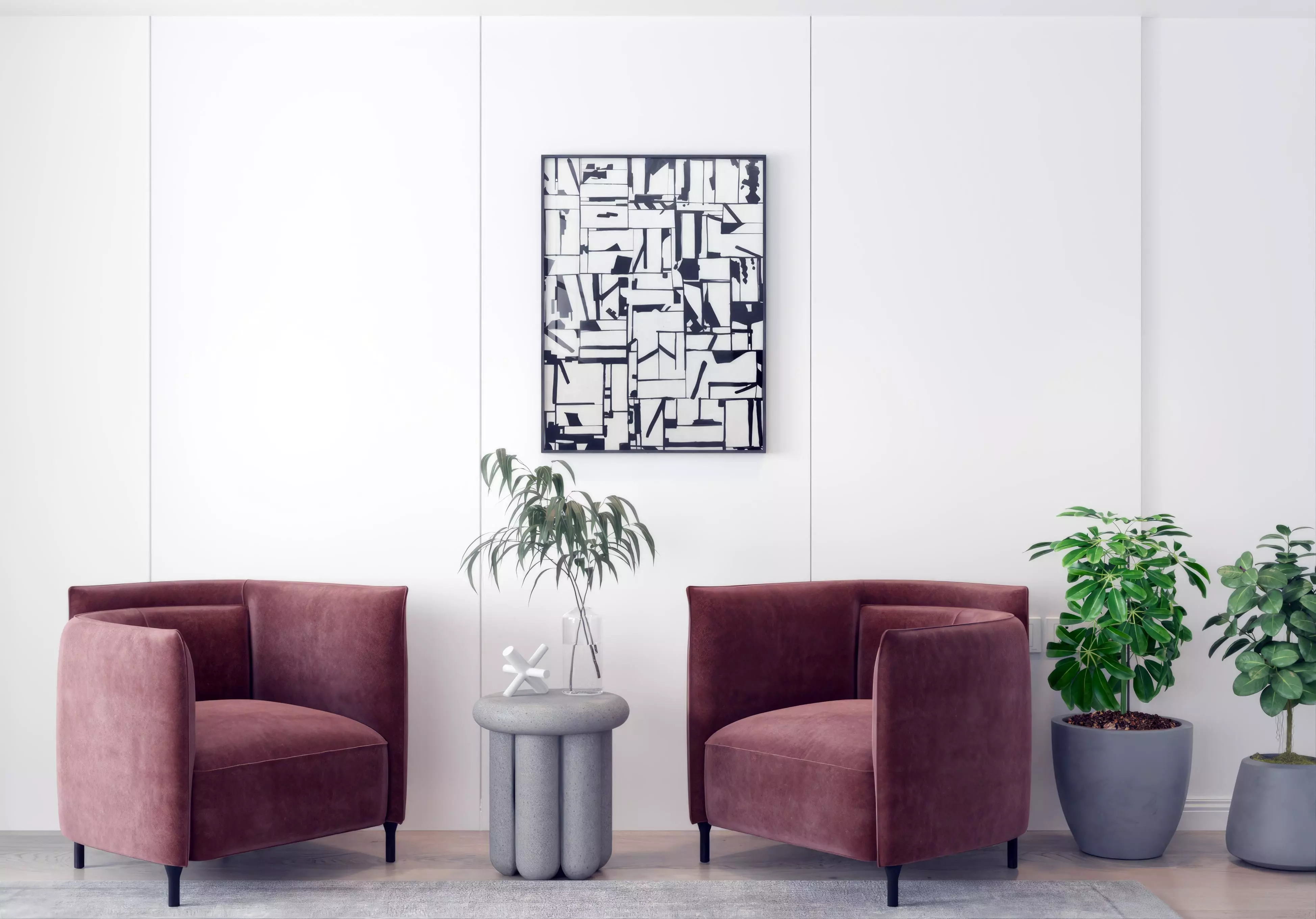 sofa Modern person single 3D model_0