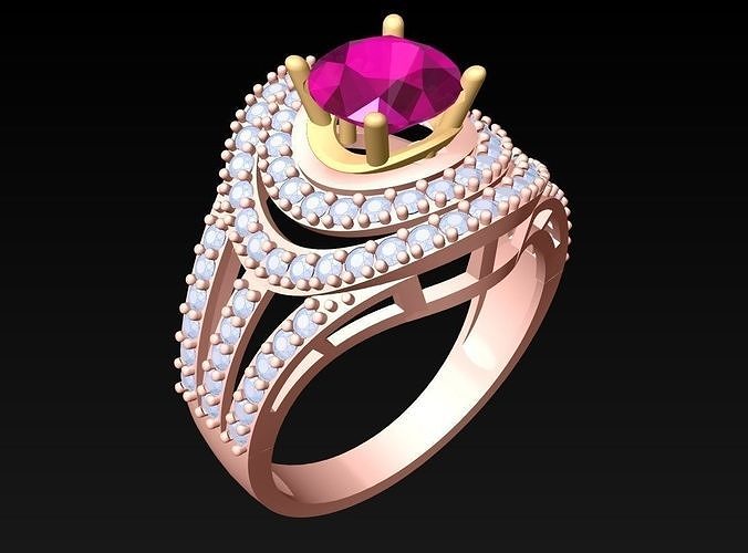 Diamond Ring - Womens Rings - N2120 3D print model
